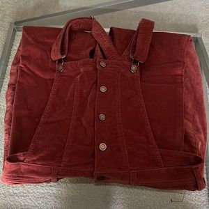 “Corduroy Chic” Burnt Orange/Rust Corduroy Overalls